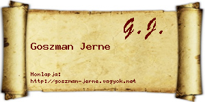 Goszman Jerne névjegykártya